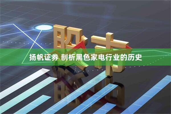 扬帆证券 剖析黑色家电行业的历史