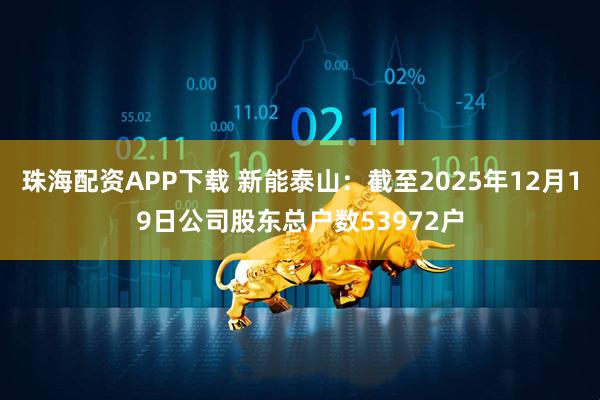 珠海配资APP下载 新能泰山：截至2025年12月19日公司股东总户数53972户